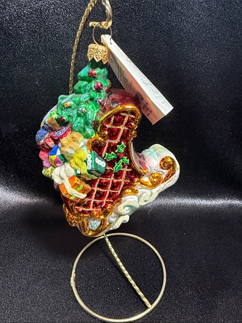 Christopher Radko Gingerbread man on Sleigh with Presents